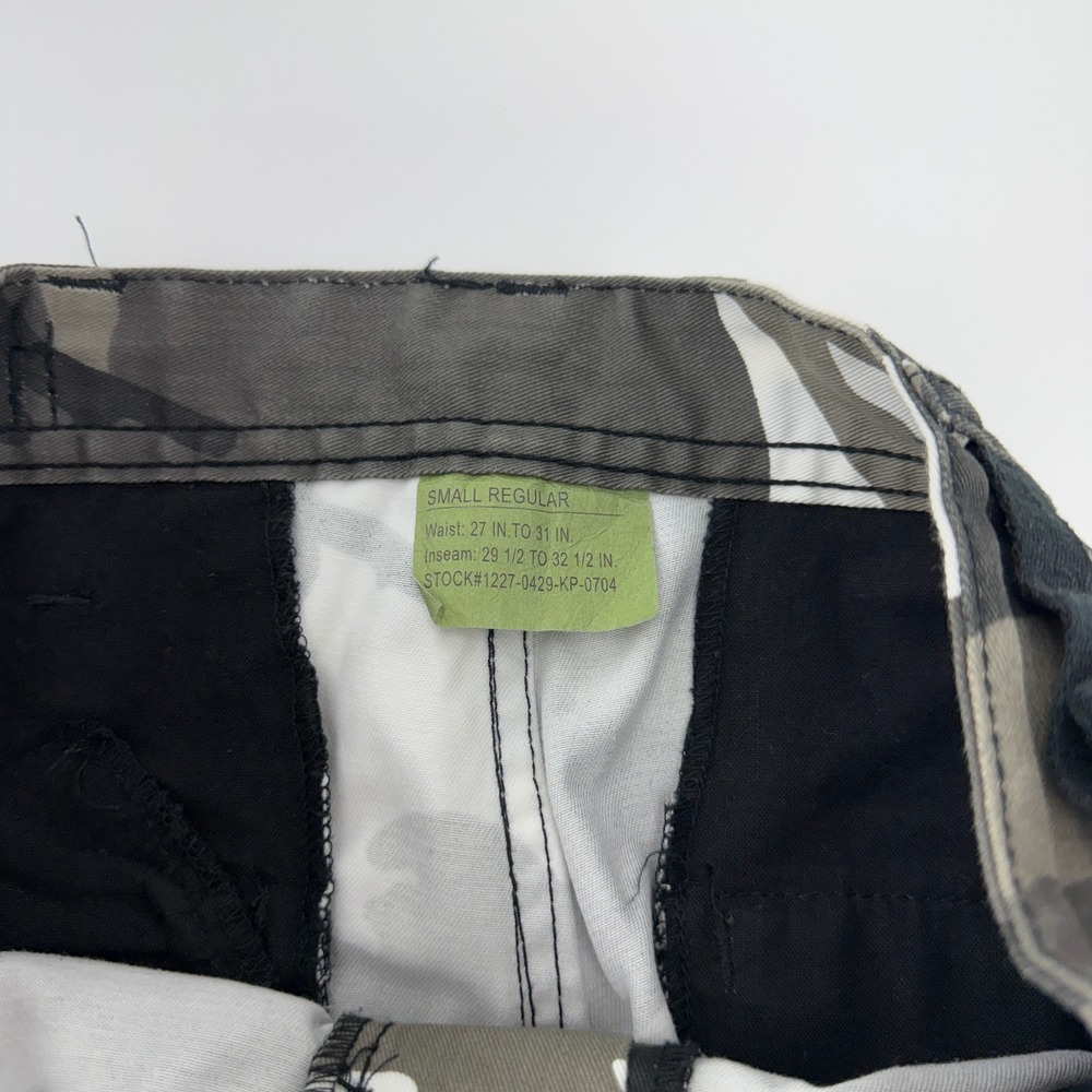 Urban Camo Cargo Pants Grey White Black High Waisted / BDU/ Y2K/Baggy SM Regular - Picture 4 of 11